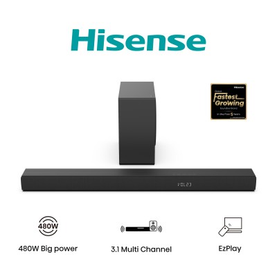 Hisense HS3100 altavoz soundbar Negro 3.1 canales 480 W